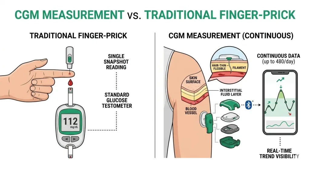 CGM vs. Traditional Finger-Prick Testing